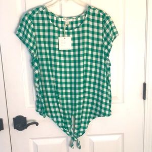 NWT beach lunch lounge green top Sz L